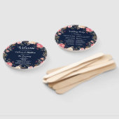 ロマンチック赤面開花フローラ結婚式 プログラム ハンドファン (組立なし)