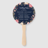 ロマンチック赤面開花フローラ結婚式 プログラム ハンドファン (裏面)