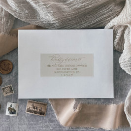 ロマンチック金ゴールドとアイボリーゲスト住所 シール