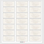 ロマンチック金ゴールドとアイボリーゲスト住所 シール (シート)