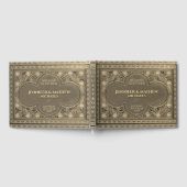 ロマンチック金ゴールドアンティークルックゲストブック ゲストブック (全面)