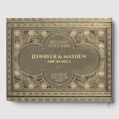 ロマンチック金ゴールドアンティークルックゲストブック ゲストブック (裏面)