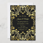 ロマンチック金ゴールドイスラム結婚式招待状 招待状 (正面)