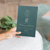 ロマンチック金ゴールドエメラルドグリーン結婚式招待状 招待状