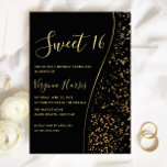 ロマンチック金ゴールドグリッターSweet sixteen16誕生日 招待状<br><div class="desc">ロマンチック金ゴールドグリッターSweet sixteen16誕生日</div>