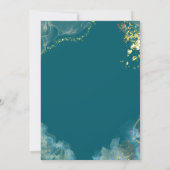 ロマンチック金ゴールドティール(緑がかった色)マーブルファンタジー結婚ズ 招待状 (裏面)