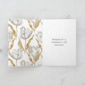 ロマンチック金ゴールドホワイトチューリップ結婚フローラ カード (内部)