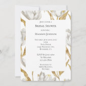 ロマンチック金ゴールドホワイトフローラチューリップブライダルシャワー 招待状 (正面)