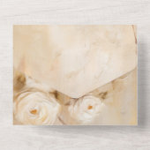 ロマンチック金ゴールドホワイトローズ オールインワン招待状 (裏面)