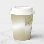 ロマンチック金ゴールドボウ&グリッター50th 結婚s 紙コップ (右)