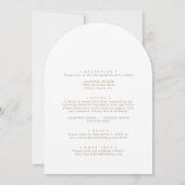 ロマンチック金ゴールドモノグラムダブルサイド結婚アーチ 招待状 (裏面)