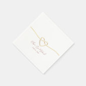 ロマンチック金ゴールドロープ結婚ハート スタンダードカクテルナプキン (角)