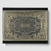 ロマンチック金ゴールドヴィンテージルックゲストブック