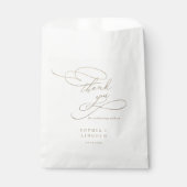 ロマンチック金ゴールド書道あり結婚がとう フェイバーバッグ (正面)