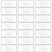 ロマンチック金ゴールド書道ゲスト住所 シール (正面)