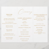 ロマンチック金ゴールド書道ネイビー結婚式 プログラム (裏面)