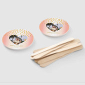 ロマンチック金ゴールド紙吹雪オンバラ金ゴールド パーソナライズされた ハンドファン (組立なし)