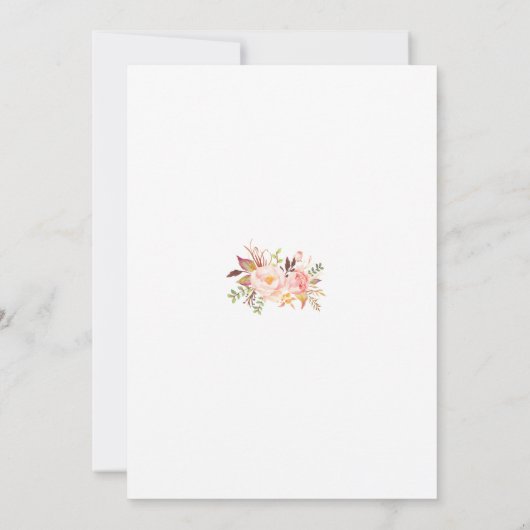 ロマンチック金ゴールド赤面ピンク結婚フローラ夕べ 招待状 (裏面)