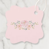 ロマンチック開花ソフトピンク金ゴールドフローラ牡丹結婚ズ フェイバータグ (裏面)