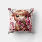 ロマンチック開花ハイランドカウバレンタイン クッション (裏面)