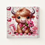 ロマンチック開花ハイランドカウバレンタイン ノートブック (裏面)