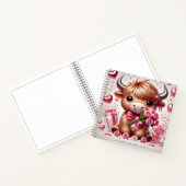 ロマンチック開花ハイランドカウバレンタイン ノートブック (内部)