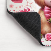 ロマンチック開花ハイランドカウバレンタイン マウスパッド (コーナー)