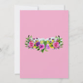 ロマンチック開花バラサマーフローラブライダルシャワー 招待状 (裏面)