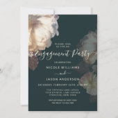 ロマンチック開花フローラエレガント婚約パーティ 招待状 (正面)