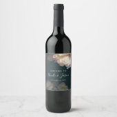 ロマンチック開花ラグジュアリー結婚フローラ ワインラベル (正面)