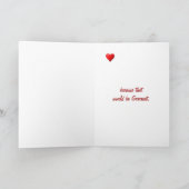 ロマンチック間抜けなウォーターカラーウルフバレンタイン シーズンカード (内部)