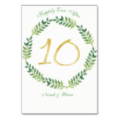 ロマンチック離れグリーング結婚 – のテーブルカード10リング テーブルナンバー (裏面)