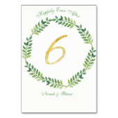 ロマンチック離れグリーン – のテーブルカー結婚ド6リング テーブルナンバー (裏面)