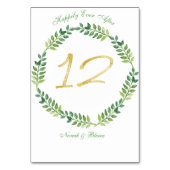 ロマンチック離れグリーン – のテーブ結婚ルカード12リング テーブルナンバー (裏面)