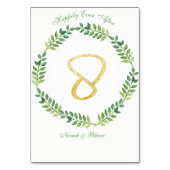 ロマンチック離れグリーン – のテーブ結婚ルカード8リング テーブルナンバー (裏面)