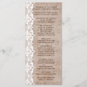 ロマンチック音楽シート&レース結婚式 プログラム (裏面)