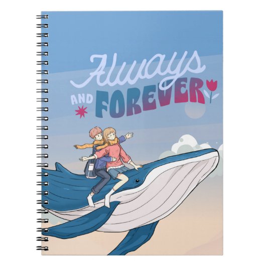 ロマンチック飛んでいるなクジラ手帳 ノートブック (正面)