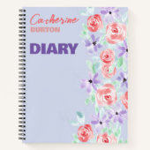 ロマンチック魅力的な紫のラベンダーと赤 ノートブック (正面)