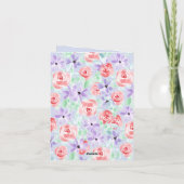 ロマンチック魅力的パープルラベンダーレッド母の日 カード (裏面)