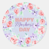 ロマンチック魅力的パープルラベンダーレッド母の日 ラウンドシール (正面)