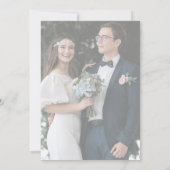 ロマンチック2枚の写真を重ね合わせるシックな結婚書道 招待状 (裏面)