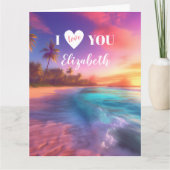 ロマンチック4 Photo I Love You Valentine's Day カード (正面)