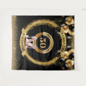 ロマンチック50th誕生日タペストリーピンクグリッターヒール タペストリー (正面(横))