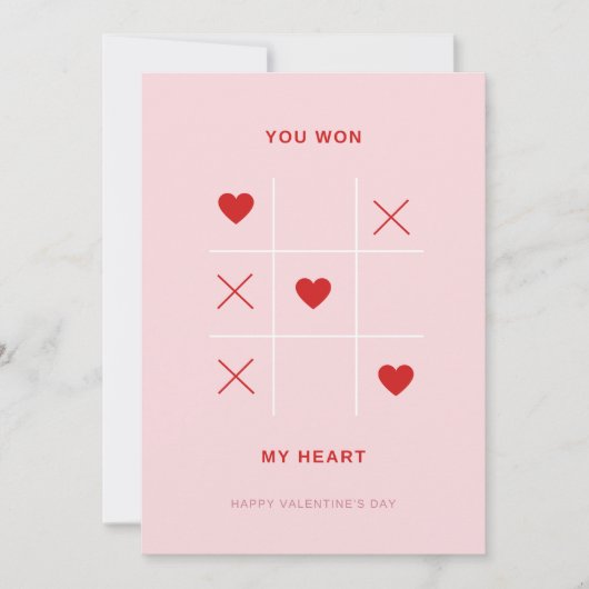 ロマンチック あなたが私の心を勝ち取った バレンタインデーのカード シーズンカード (正面)