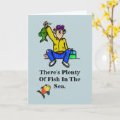 ロマンチック&おもしろい魚釣り記念カード カード (黄色い花)