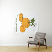 ロマンチック かわいい オレンジ色の かぼちゃの収穫 タペストリー (インサイチュ(横))