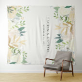 ロマンチック アイボリー フラワー バックドロップ | フォトブース プロップ タペストリー (インサイチュ(横))