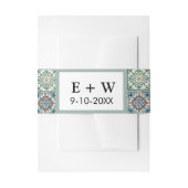 ロマンチック イタリアン タイル デスティネーション ウェディング RSVP 招待状ベリーバンド (正面例)