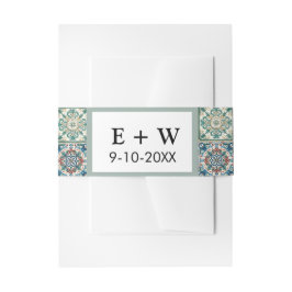 ロマンチック イタリアン タイル デスティネーション ウェディング RSVP 招待状ベリーバンド