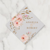 ロマンチック ウォーターカラー ピンク ブラッシュ ゴールド ローズ リアル フェイバータグ (裏面)